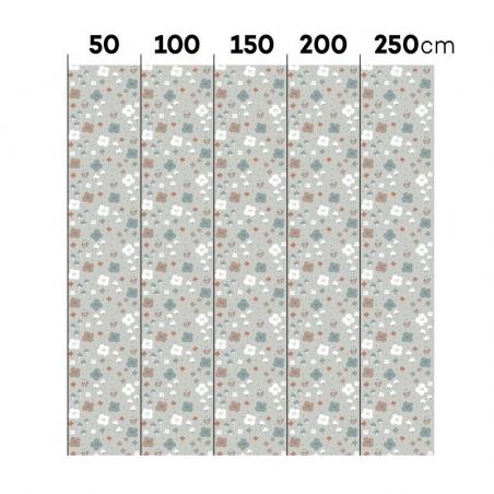 Tapeta Simple Oldschood Graphic Flower Pattern Gray