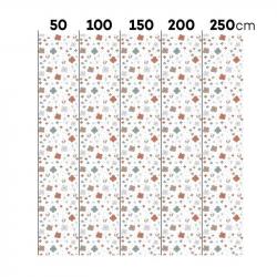 Tapeta Simple Oldschood Graphic Flower Pattern White