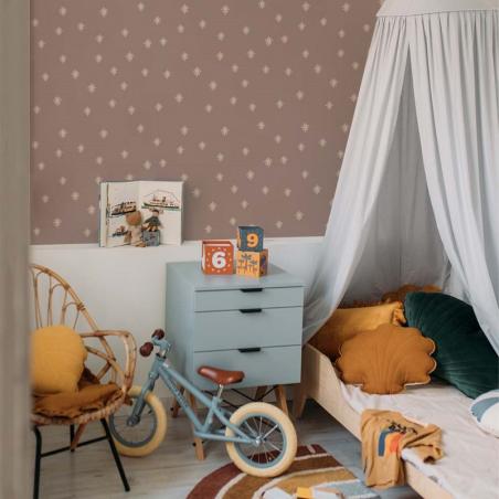 Tapet Simple Irregulars Stars On Mocca Background