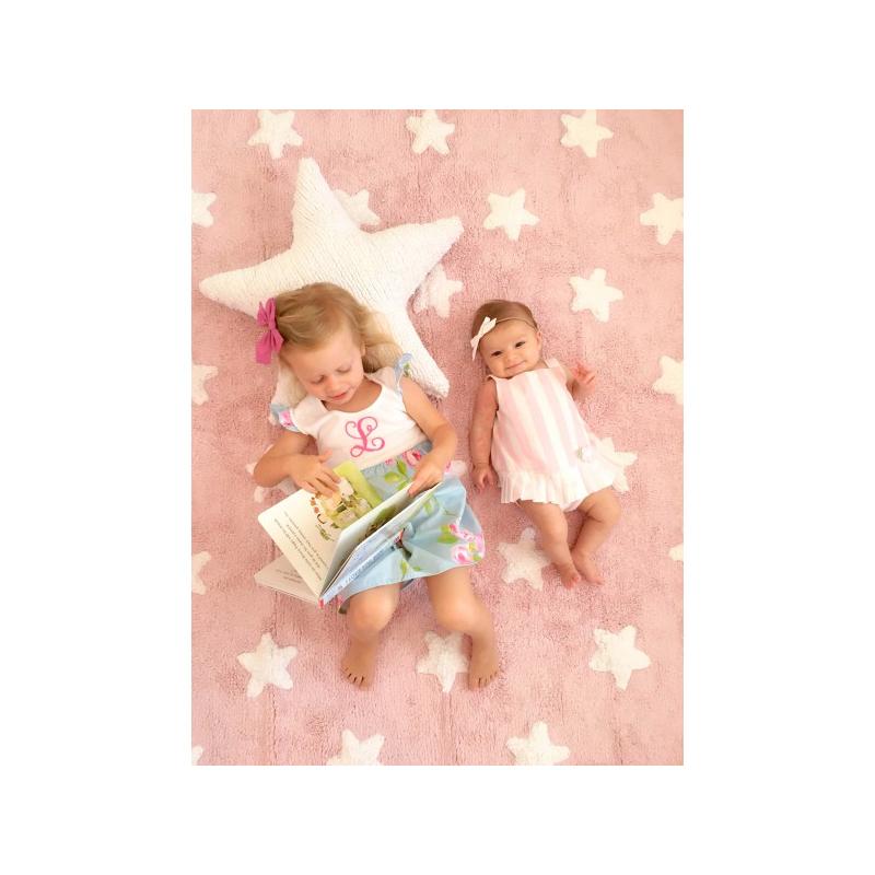 Dywan bawełniany Stars Pink White 120x160cm Lorena Canals