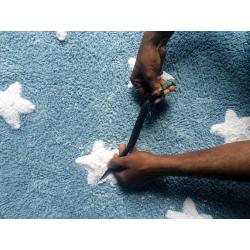 Lorena Canals Dywan bawełniany Blue Stars White 120 x 160 cm