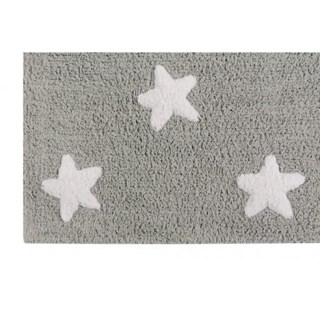 Lorena Canals Dywan bawełniany Grey Stars White 120 x 160 cm