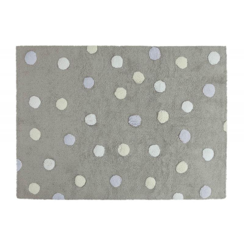 Lorena Canals Dywan bawełniany Topos Tricolor Grey Azul/Blue 120 x 160 cm