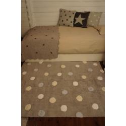 Lorena Canals Dywan bawełniany Topos Tricolor Grey Azul/Blue 120 x 160 cm