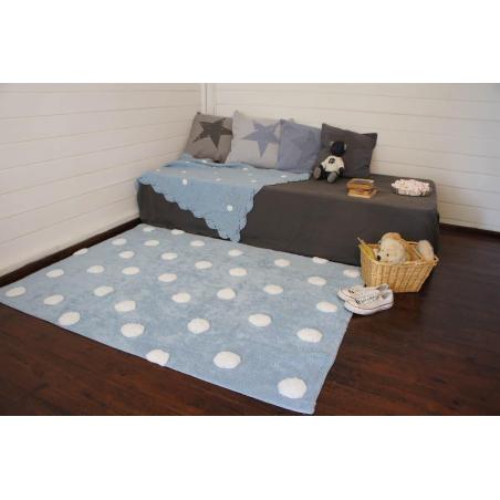 Lorena Canals Dywan bawełniany Topos Azul/Blue 120 x 160 cm