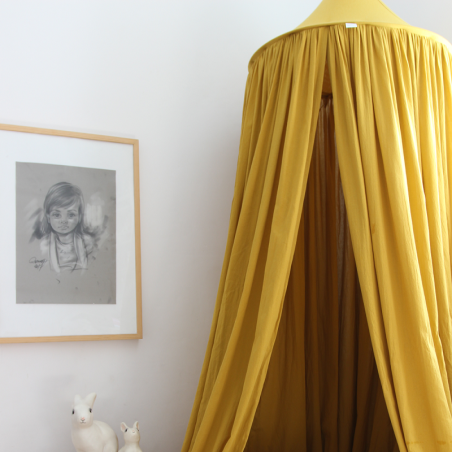 Cotton&Sweets Baldachim Bawełniany MAXI Soft  - Musztardowy