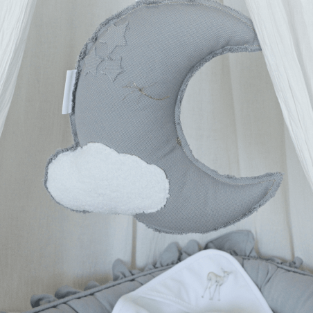 Cotton&Sweets Dekoracja Louis lune Księżyc Jasno Szary