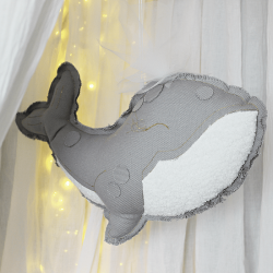 Cotton&Sweets Dekoracja Sebastien baleine Wieloryb Szary