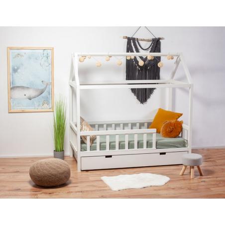 Łóżko Domek Adventure 140x70 Biały (z szufladą)