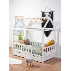 Łóżko Domek Adventure 140x70 Biały (z szufladą)