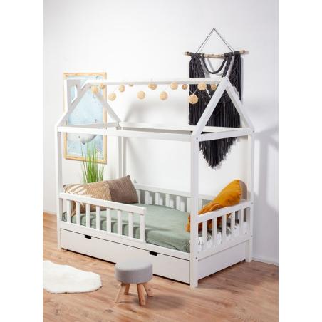 Łóżko Domek Adventure 140x70 Biały (z szufladą)
