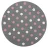 Dywan Okrągły Confetti Silver Grey Pink 133cm