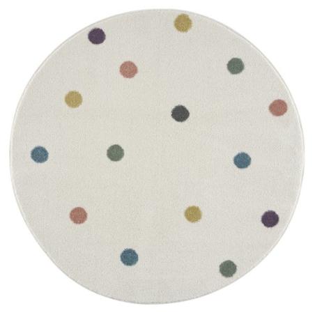 Dywan Okrągły Dots Creme Colorful 133cm