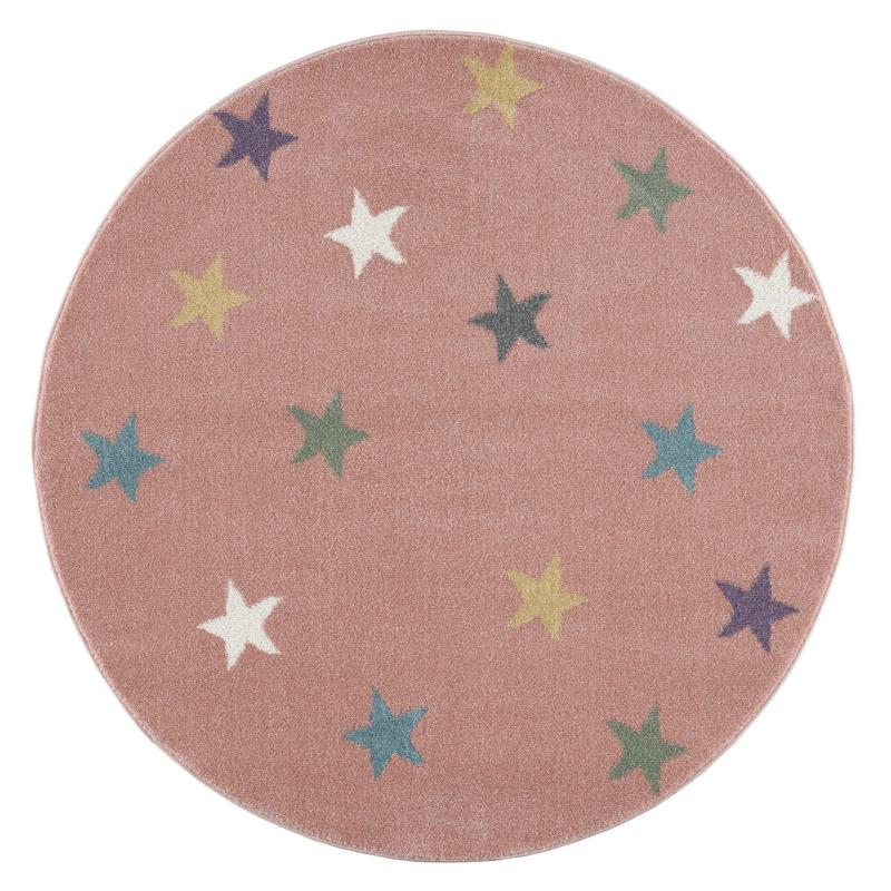 Dywan okrągły Stars Pink Colorful 160cm