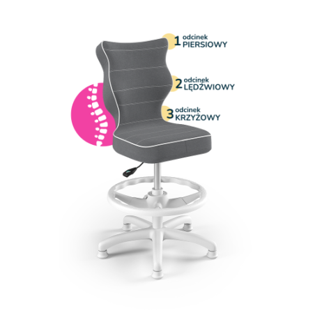 Krzesełko do biurka (wzrost 119-142) Petit ciemny szary (Jasmine)