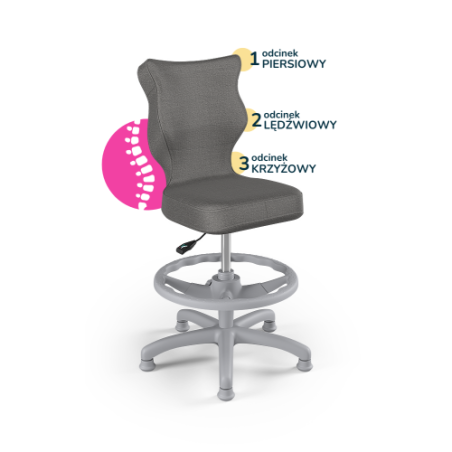 Krzesełko do biurka (wzrost 119-142) Petit ciemny szary (Jasmine)