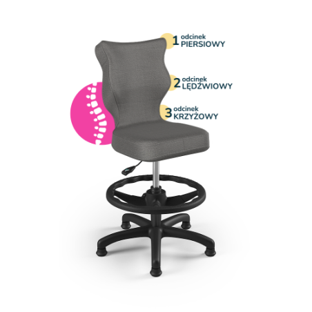 Krzesełko do biurka (wzrost 119-142) Petit ciemny szary (Monolith)