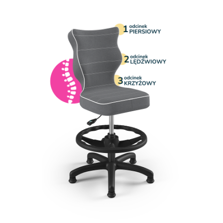 Krzesełko do biurka (wzrost 119-142) Petit ciemny szary (Jasmine)