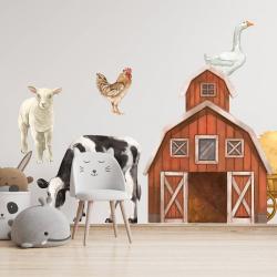 Pastelowe Love Naklejka Farma Zwierzęta II