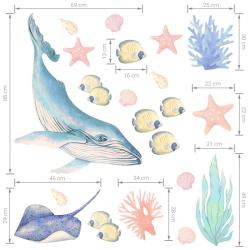 Pastelowe Love Naklejka Morskie Zwierzęta I