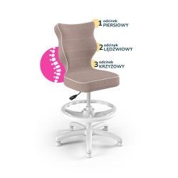 Krzesełko do biurka (wzrost 119-142) Petit różowy (Jasmine)
