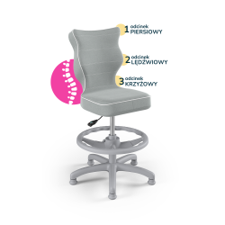 Krzesełko do biurka (wzrost 119-142) Petit szary (Jasmine)