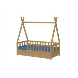 Łóżko Tipi 140x70 Naturalny (z szufladą)