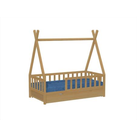 Łóżko Tipi 140x70 Naturalny (z szufladą)