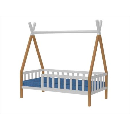 Łóżko Tipi Mini 140x70 Naturalny Biały (bez szuflady)