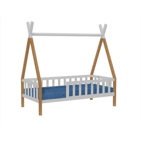 Łóżko Tipi Mini 140x70 Naturalny Biały (bez szuflady)