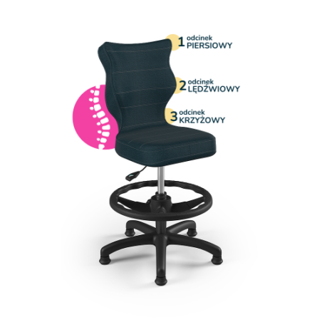 Krzesełko do biurka (wzrost 119-142) Petit granatowy (Monolith)