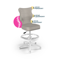 Krzesełko do biurka (wzrost 119-142) Petit szary (Monolith)