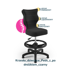 Krzesełko do biurka (wzrost 119-142) Petit antracyt (Velvet)