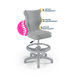 Krzesełko do biurka (wzrost 119-142) Petit szary (Velvet)