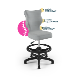 Krzesełko do biurka (wzrost 119-142) Petit szary (Velvet)