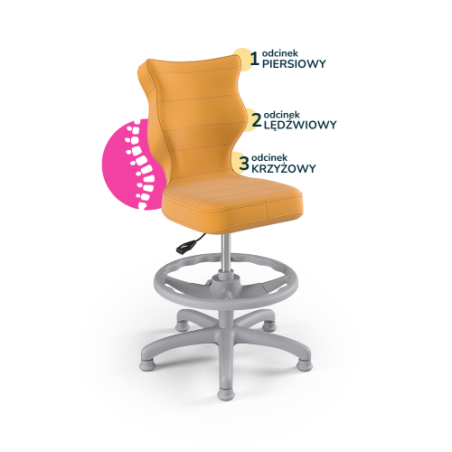 Krzesełko do biurka (wzrost 119-142) Petit żółty (Velvet)