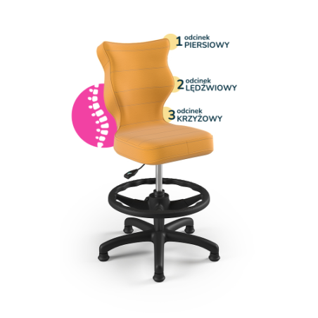 Krzesełko do biurka (wzrost 119-142) Petit żółty (Velvet)