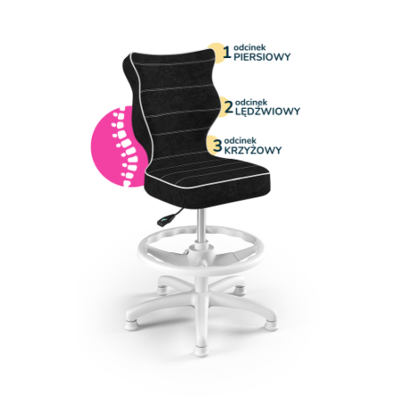 Krzesełko do biurka (wzrost 119-142) Petit czarny (Visto)