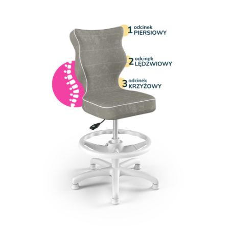 Krzesełko do biurka (wzrost 119-142) Petit szary (Visto)