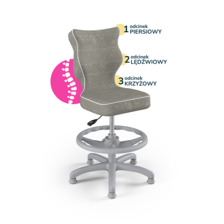 Krzesełko do biurka (wzrost 119-142) Petit szary (Visto)