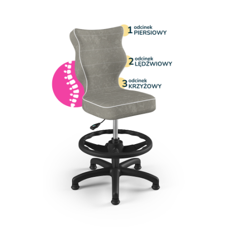 Krzesełko do biurka (wzrost 119-142) Petit szary (Visto)