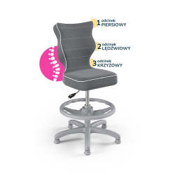 Krzesełko do biurka (wzrost 133-159) Petit ciemny szary (Monolith)