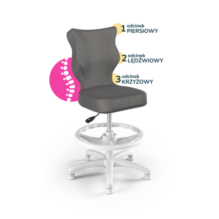 Krzesełko do biurka (wzrost 133-159) Petit ciemny szary (Monolith)