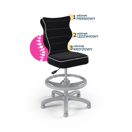 Krzesełko do biurka (wzrost 133-159) Petit czarny (Jasmine)