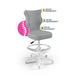 Krzesełko do biurka (wzrost 133-159) Petit szary (Jasmine)