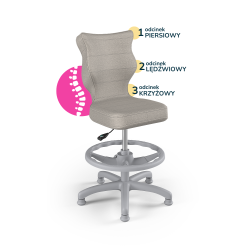 Krzesełko do biurka (wzrost 133-159) Petit szary  (Monolith)