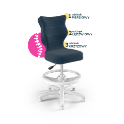 Krzesełko do biurka (wzrost 133-159) Petit granatowy (Velvet)