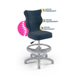 Krzesełko do biurka (wzrost 133-159) Petit granatowy (Velvet)
