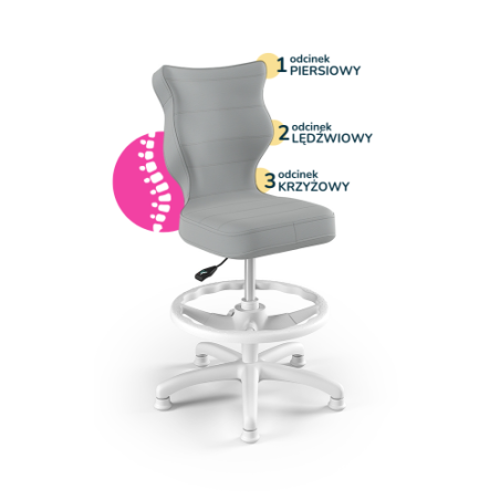 Krzesełko do biurka (wzrost 133-159) Petit szary (Velvet)