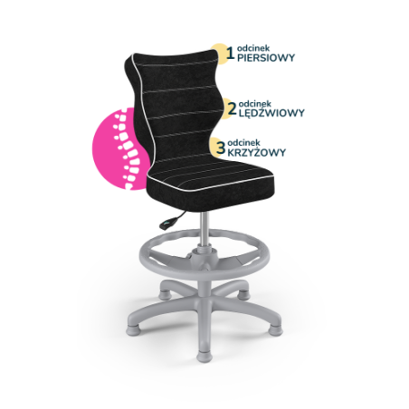 Krzesełko do biurka dla dziecka (wzrost 133-159) Petit czarny (Visto)